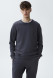 Khaki color men's basic three-thread sweatshirt 